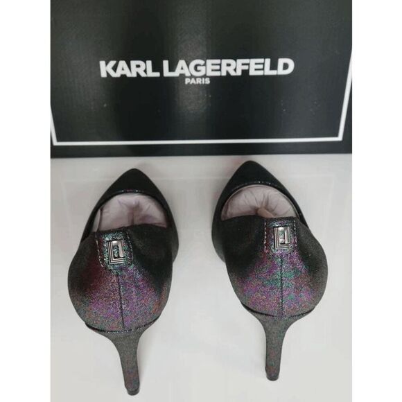 KARL LAGERFELD Royale Dress Pump Multi Black Heels MSRP $109 SIZE 6,5 NEW IN BOX - Picture 10 of 17